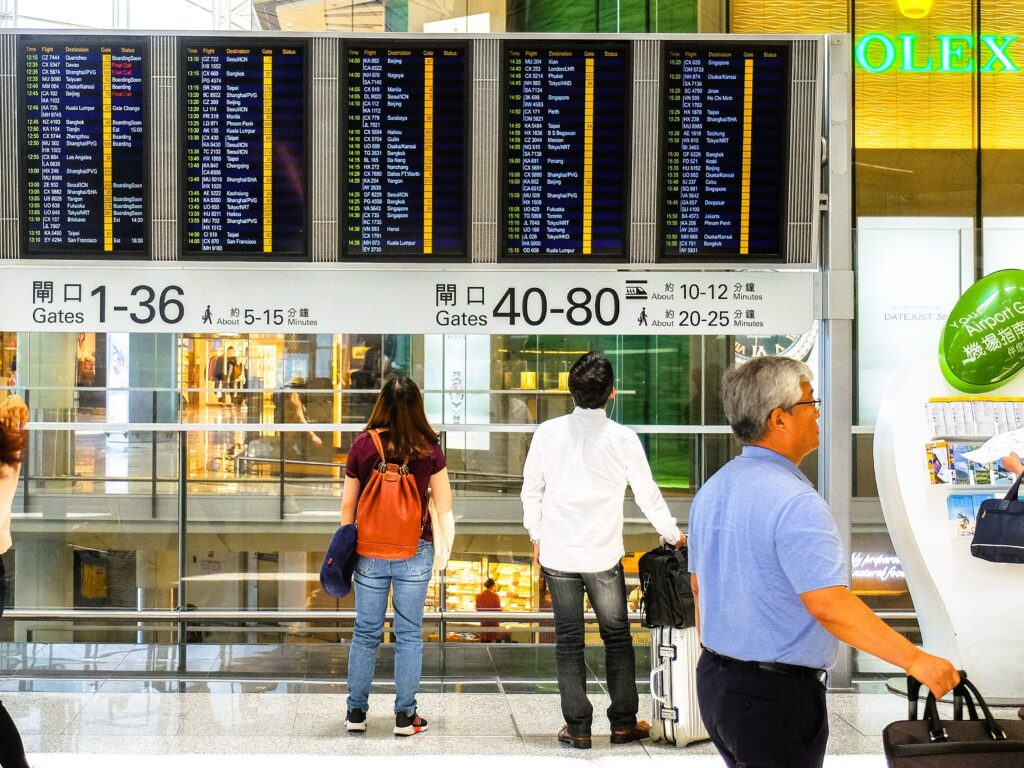 airport departure board travel planning