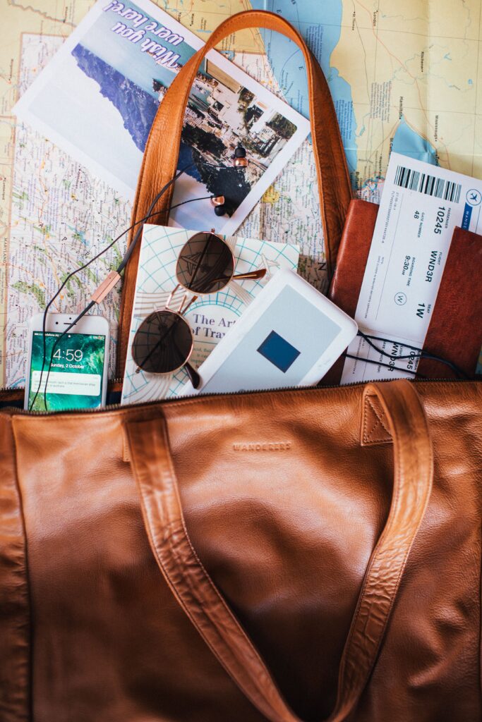 Travel documents and boarding pass for dummy ticket booking